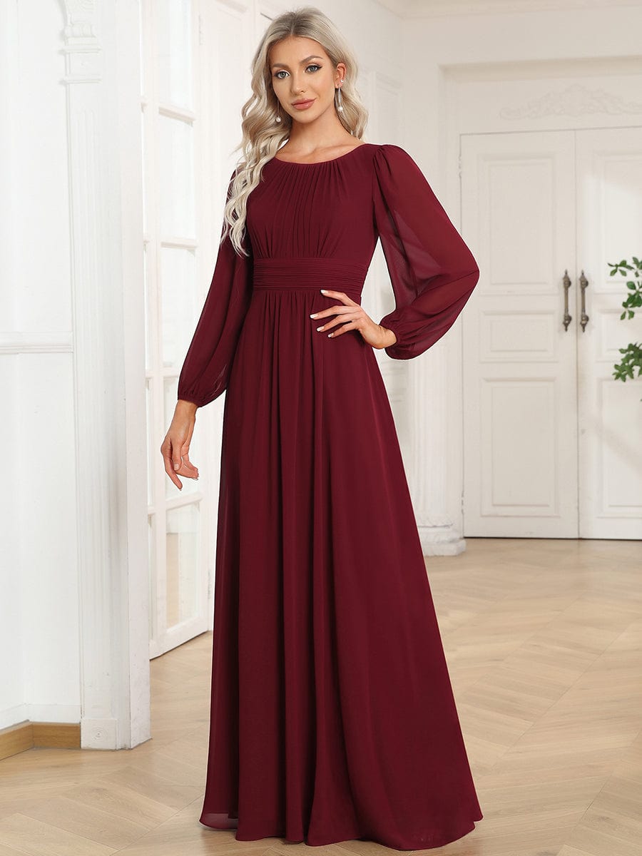 Robe de soirée bordeaux automne et hiver #style_ES0106BBD