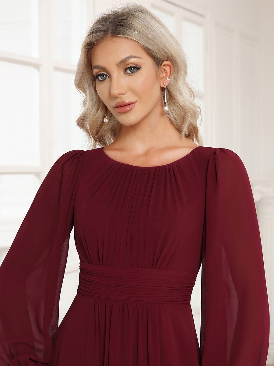 Robe de soirée bordeaux automne et hiver #style_ES0106BBD