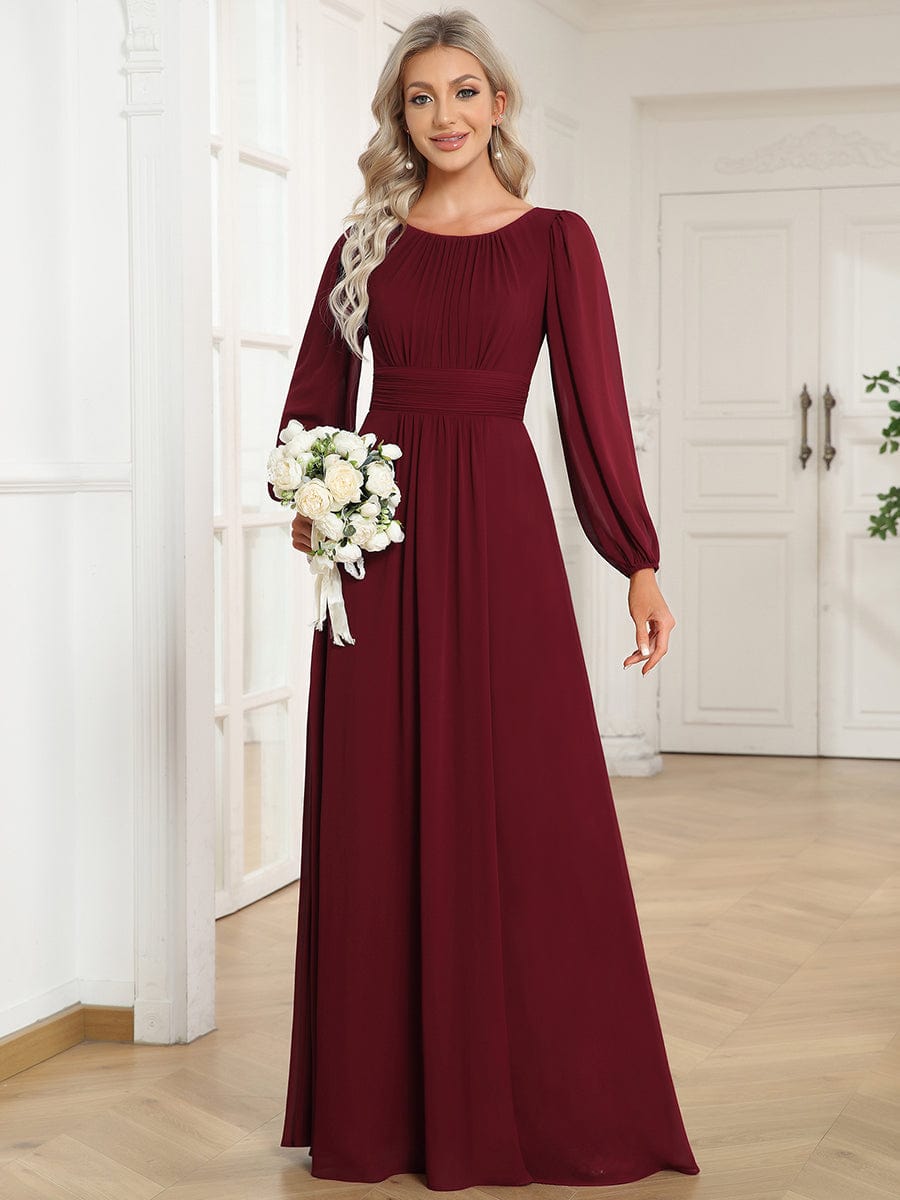 Robe de soirée bordeaux automne et hiver #style_ES0106BBD