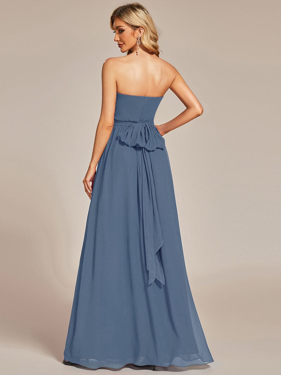 Dusty Blue Bridesmaid Gowns #style_ES01491DN