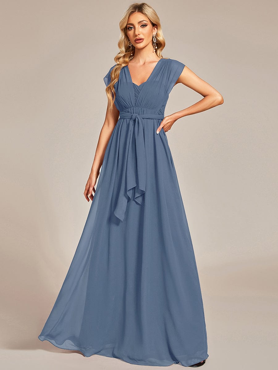 Dusty Blue Bridesmaid Gowns #style_ES01491DN