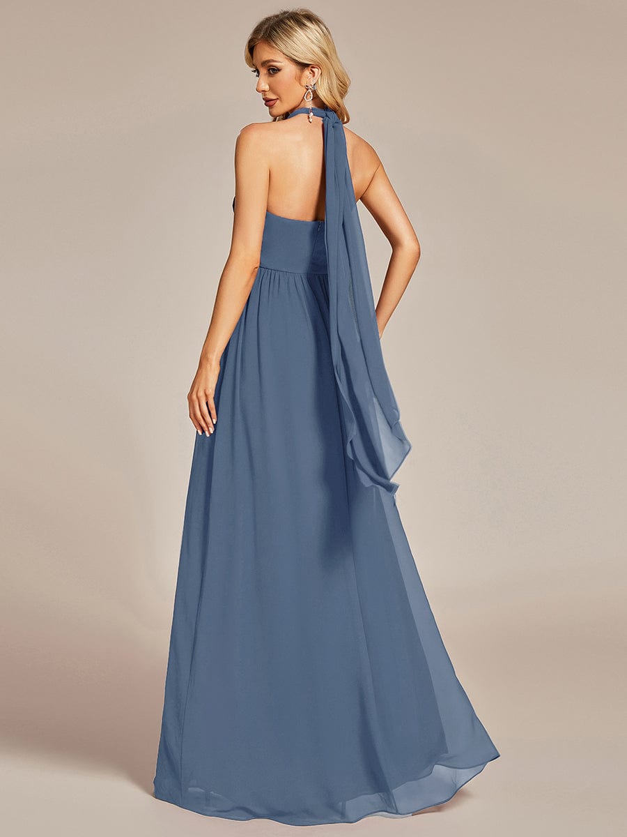 Dusty Blue Bridesmaid Gowns #style_ES01491DN