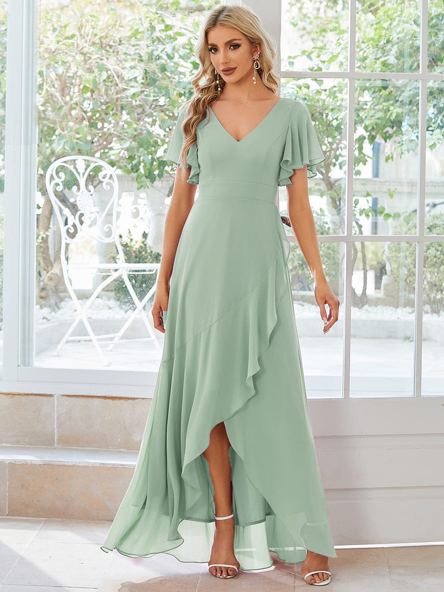 Sage Green Bridesmaid Dresses #style_ES01749MG