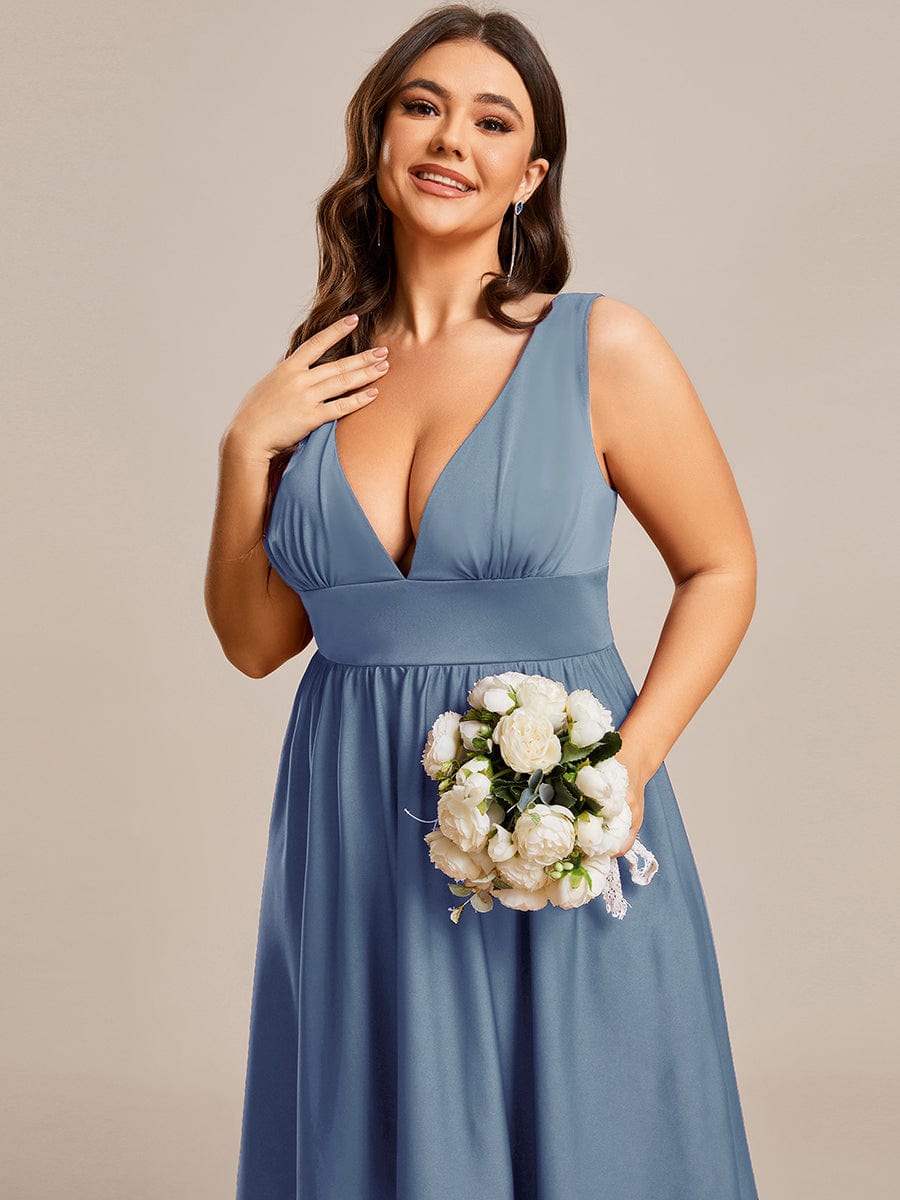 Dusty Blue Bridesmaid Gowns #style_ES01750DN