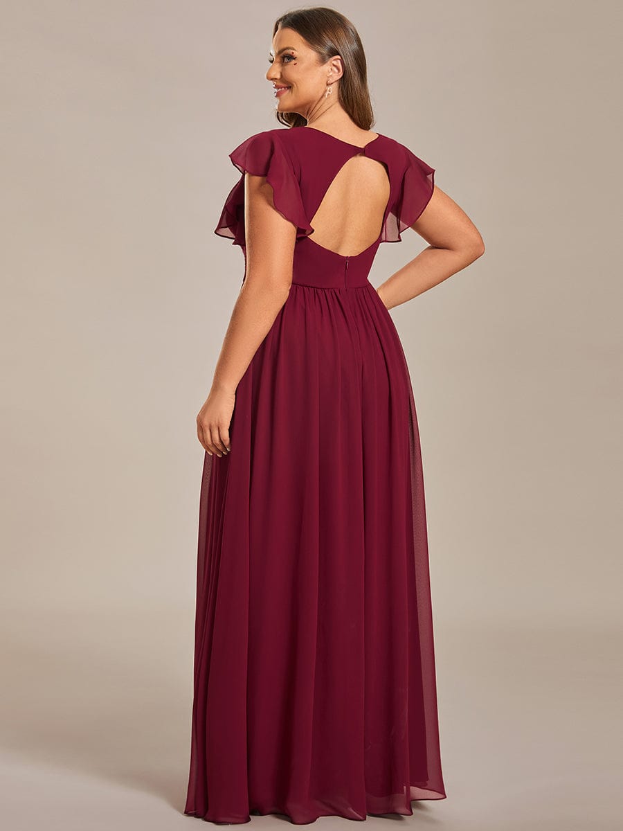 Robe de soirée bordeaux automne et hiver #style_ES01819BD