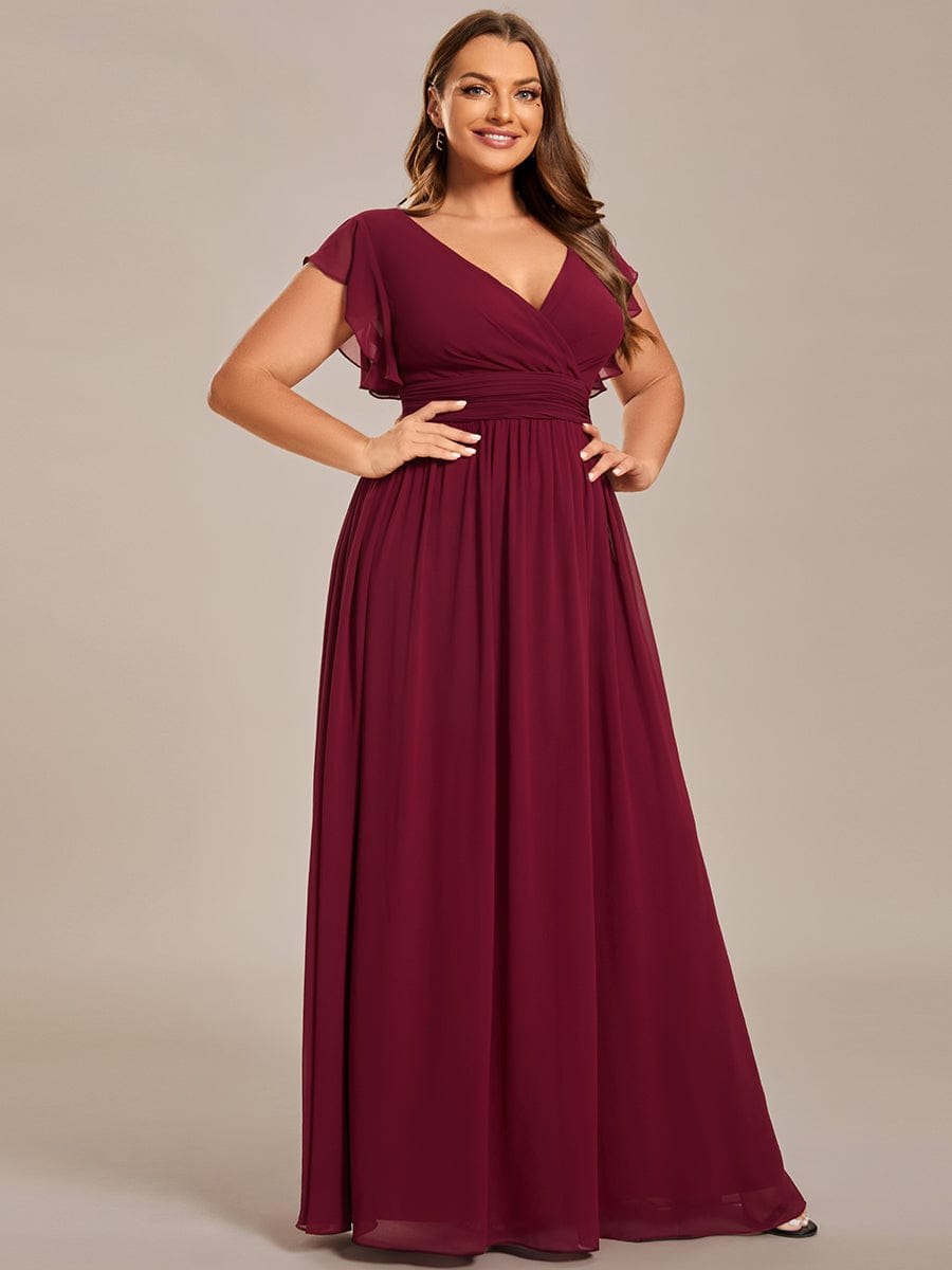 Robe de soirée bordeaux automne et hiver #style_ES01819BD