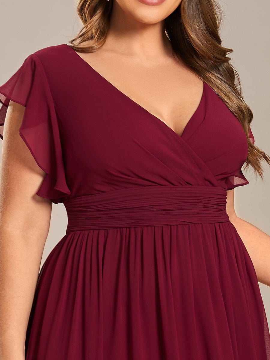 Robe de soirée bordeaux automne et hiver #style_ES01819BD