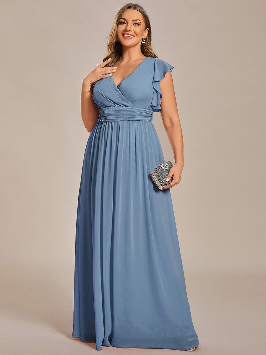 Dusty Blue Bridesmaid Gowns #style_ES01819DN