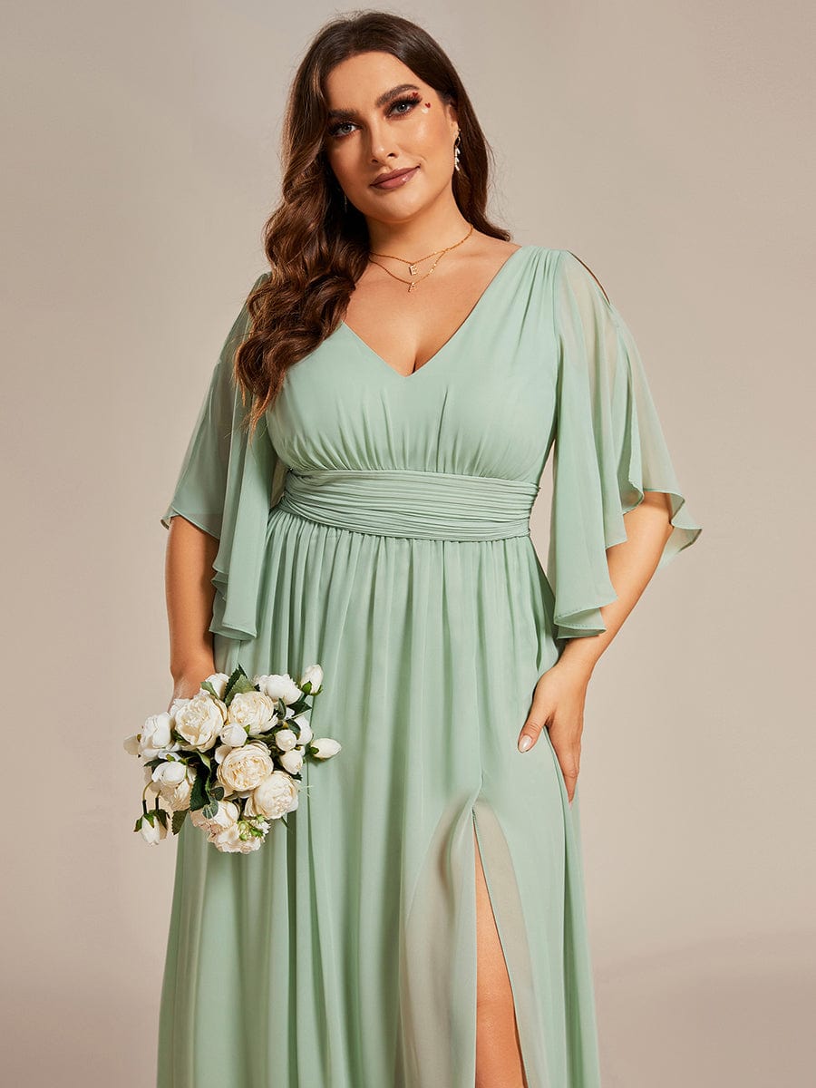 Sage Green Bridesmaid Dresses #style_ES01886MG