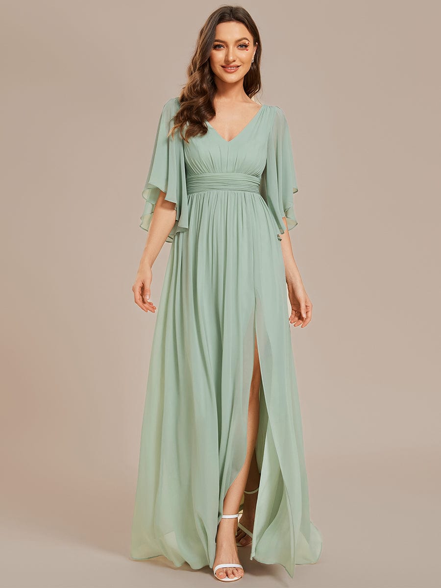 Sage Green Bridesmaid Dresses #style_ES01886MG