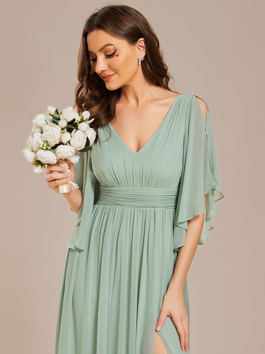 Sage Green Bridesmaid Dresses #style_ES01886MG