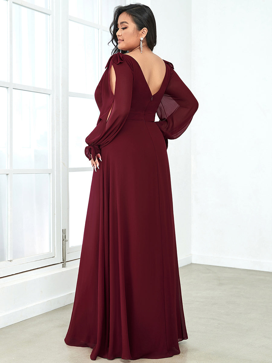 Robe de soirée bordeaux automne et hiver #style_ES80116BD