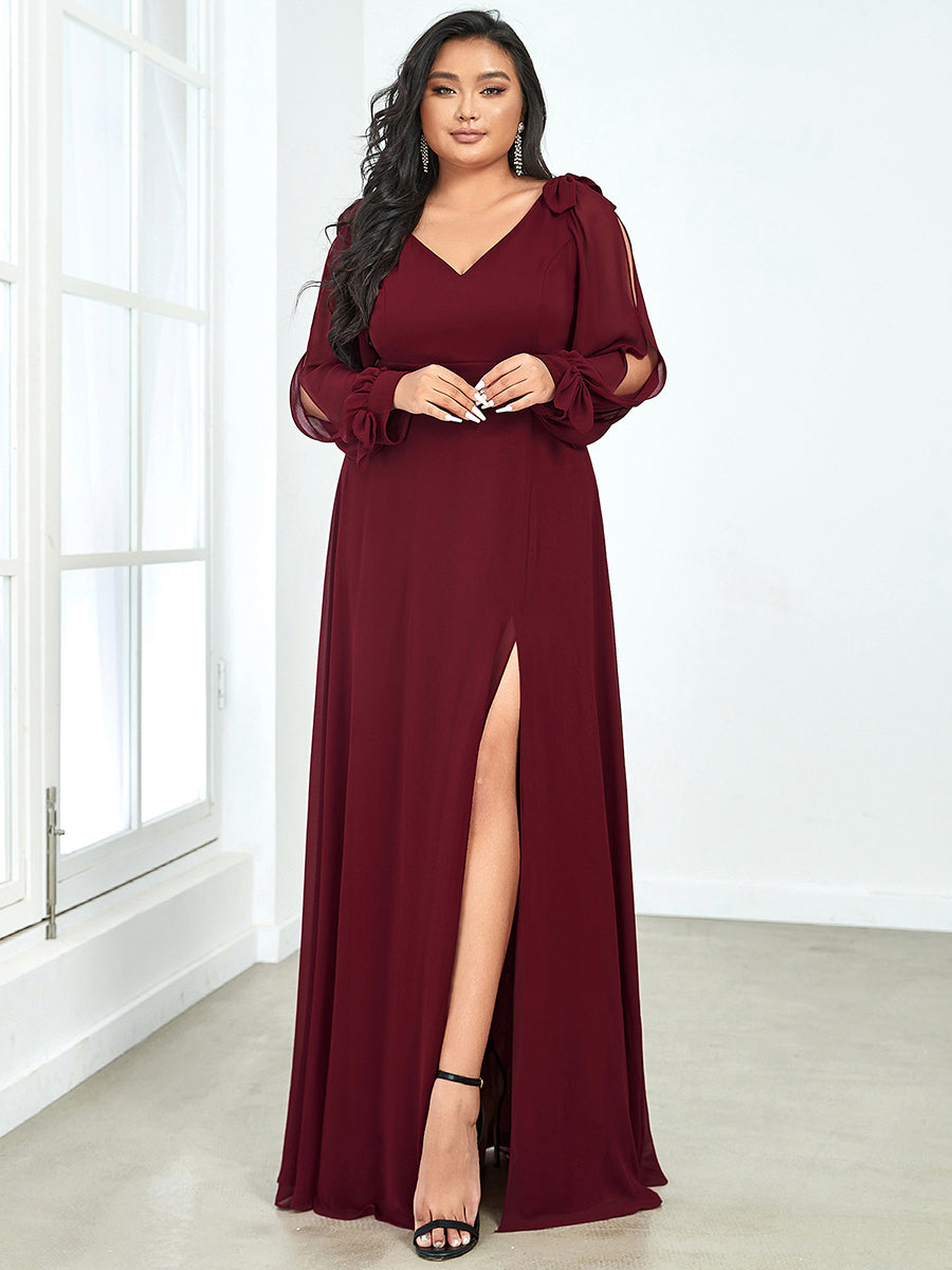 Robe de soirée bordeaux automne et hiver #style_ES80116BD