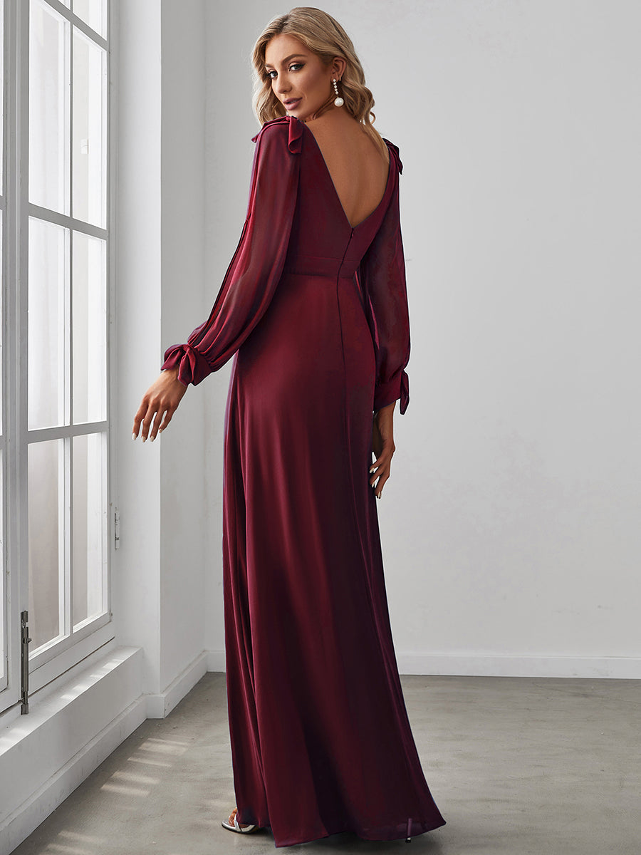 Robe de soirée bordeaux automne et hiver #style_ES80116BD