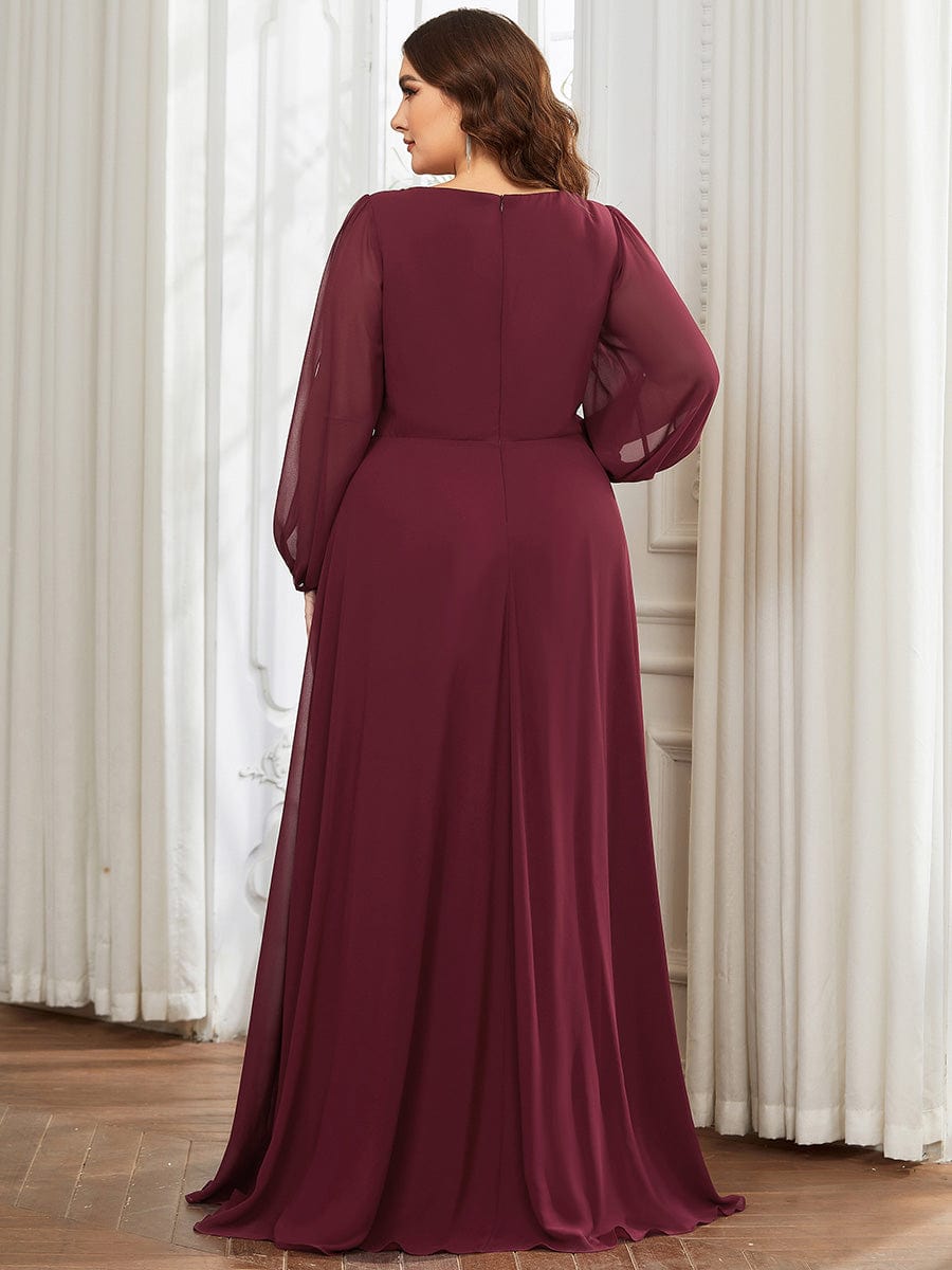 Robe de soirée bordeaux automne et hiver #style_EP00461BD