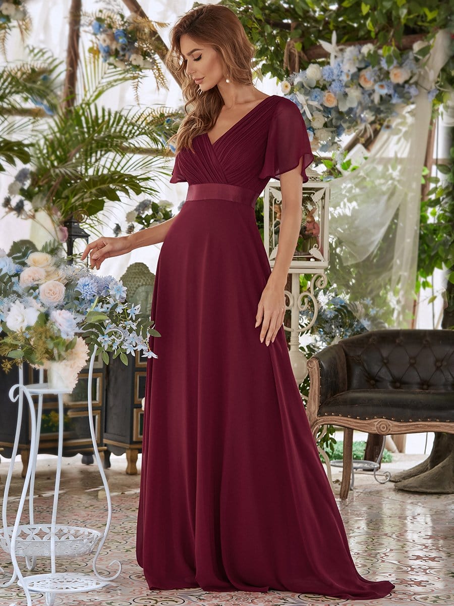 Robe de soirée bordeaux automne et hiver #style_EP09890BD