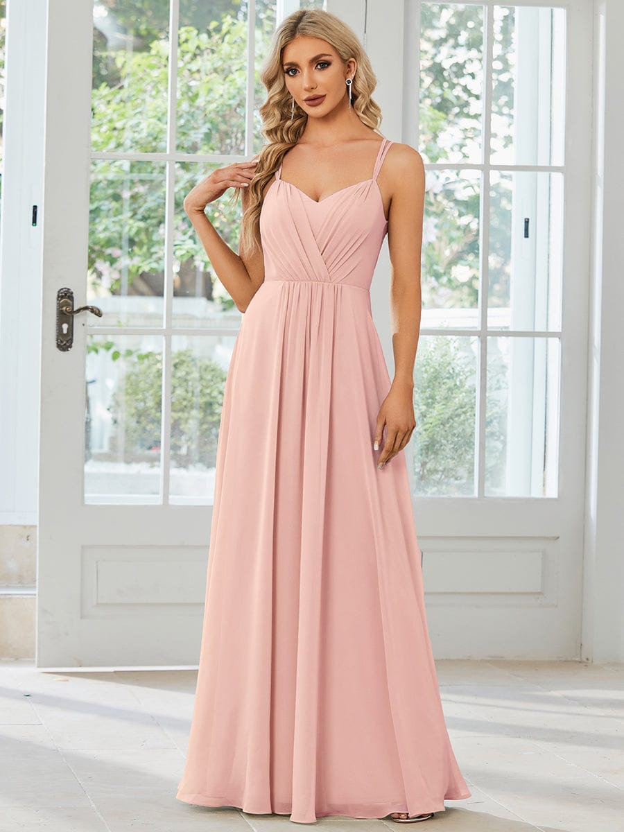 Pink Chiffon Bridesmaid Dresses #style_ES01692PK