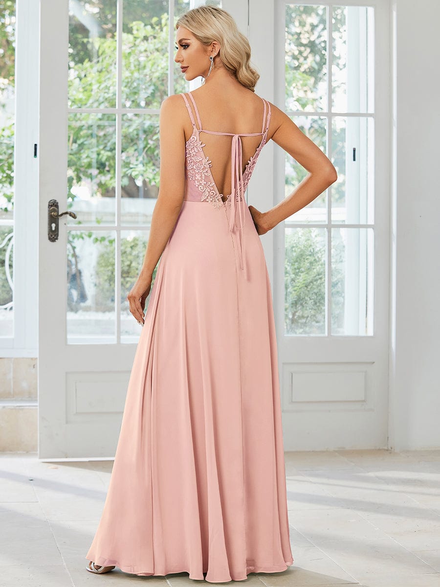 Pink Chiffon Bridesmaid Dresses #style_ES01692PK