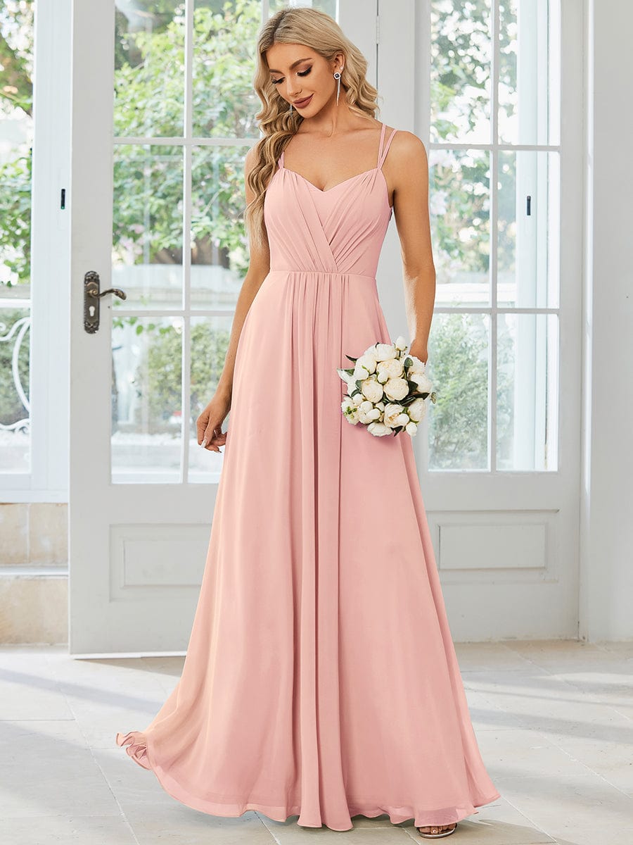 Pink Chiffon Bridesmaid Dresses #style_ES01692PK