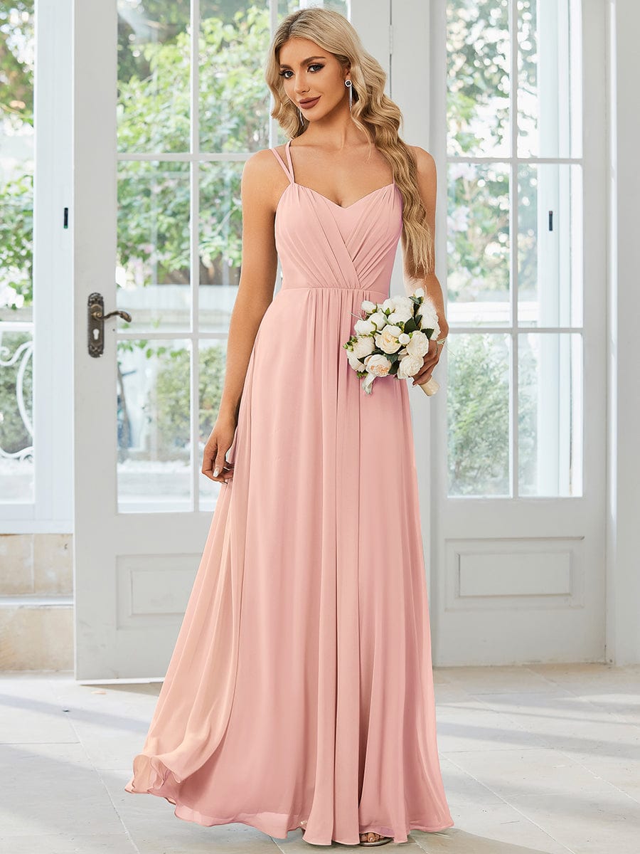 Pink Chiffon Bridesmaid Dresses #style_ES01692PK