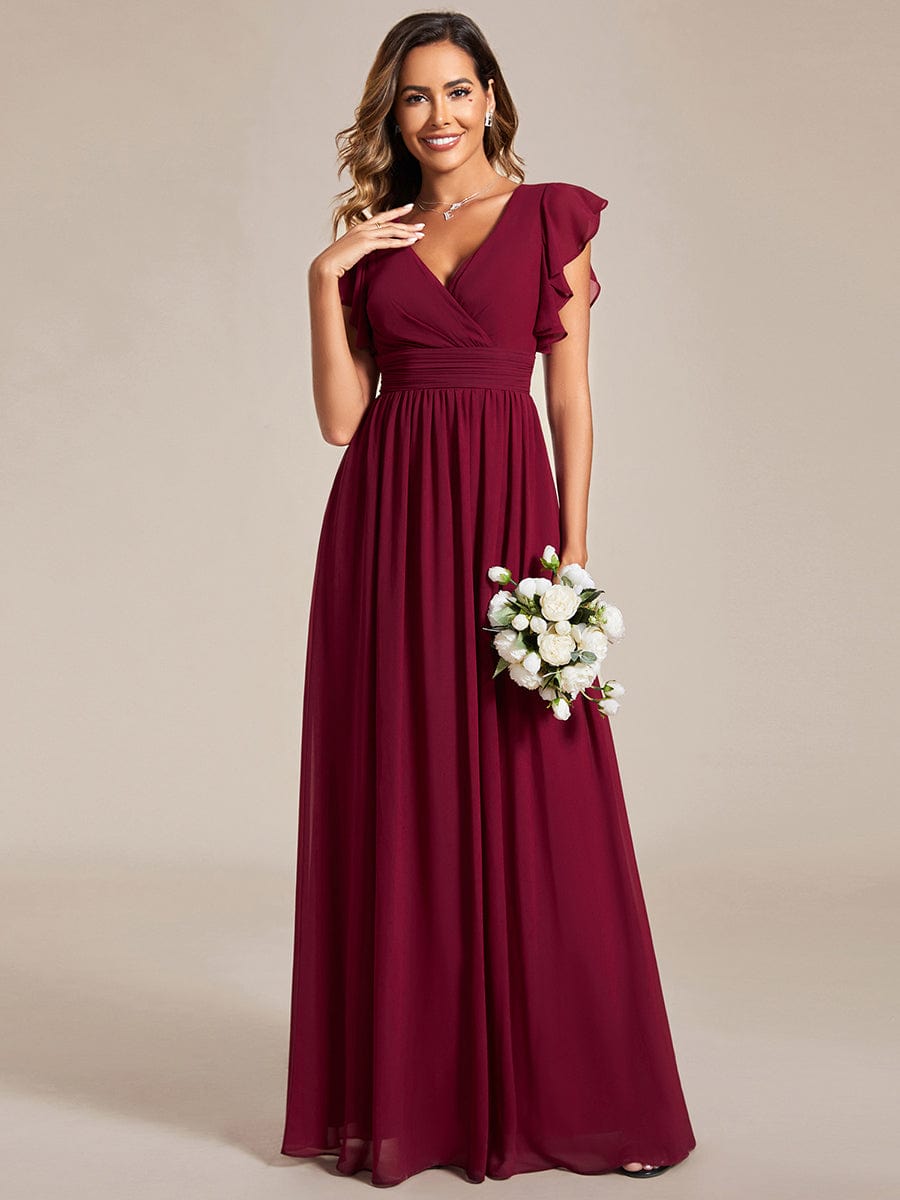 Robe de soirée bordeaux automne et hiver #style_ES01819BD