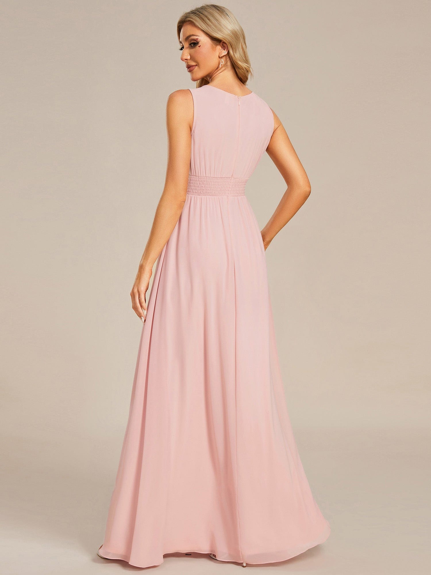 Pink Chiffon Bridesmaid Dresses #style_ES01955PK