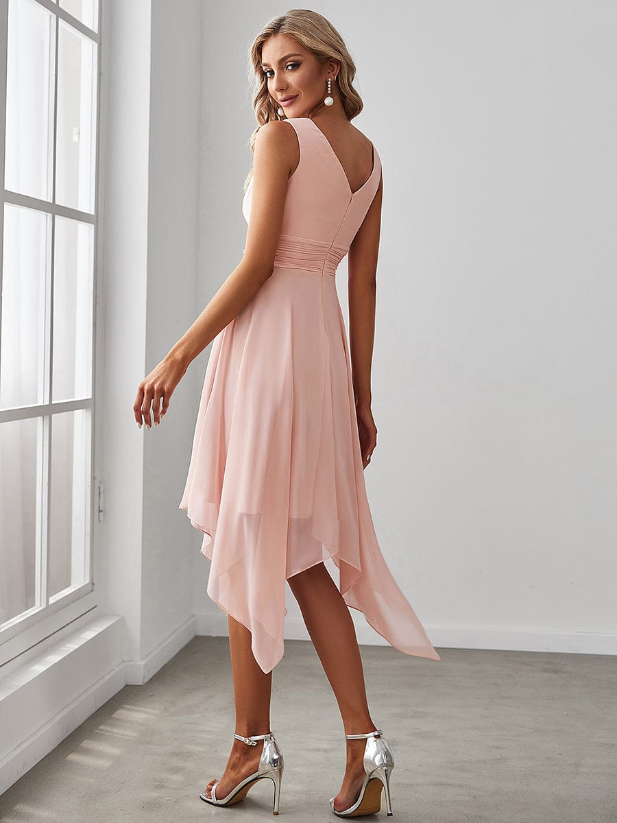 Pink Chiffon Bridesmaid Dresses #style_ES03143PK