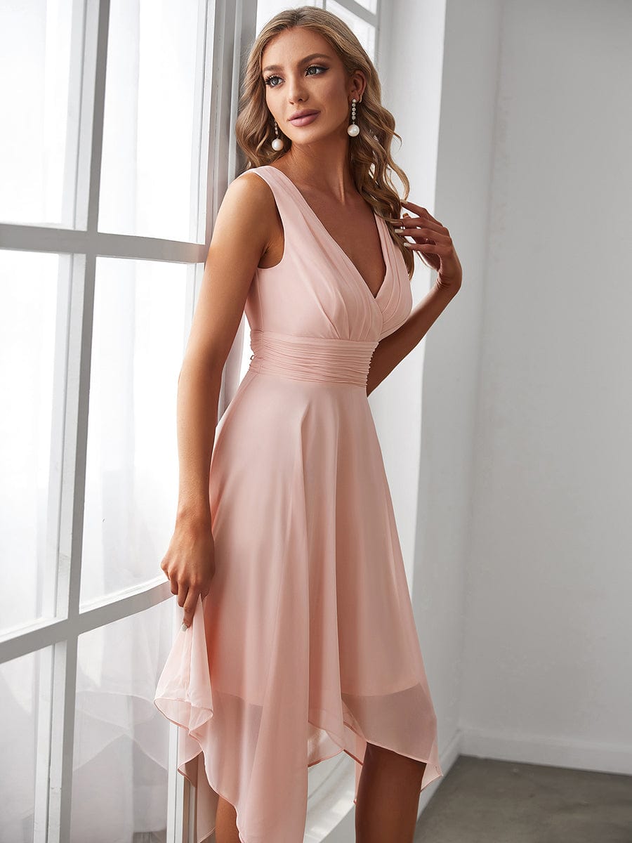 Pink Chiffon Bridesmaid Dresses #style_ES03143PK