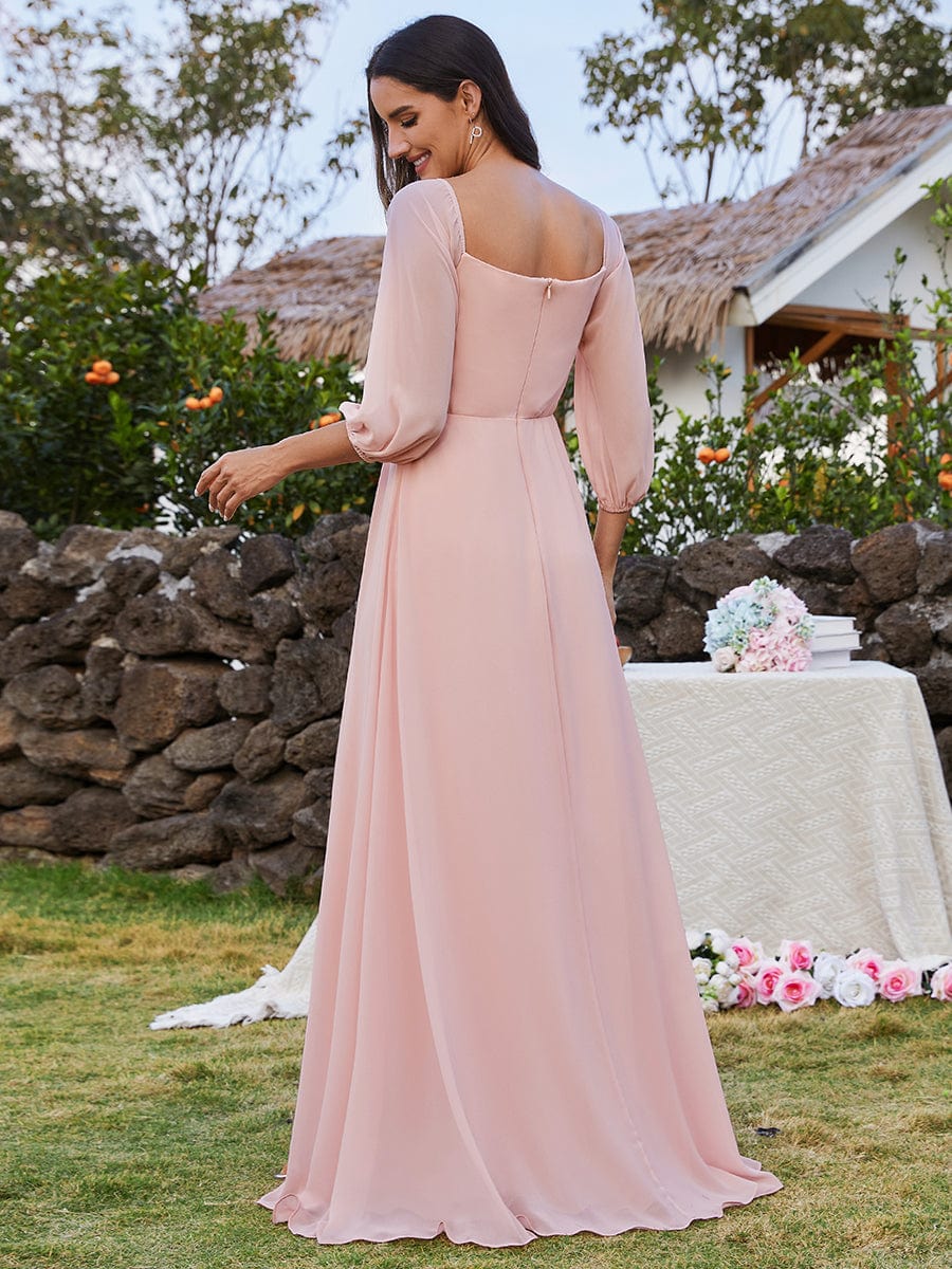 Pink Chiffon Bridesmaid Dresses #style_ESS0002PK