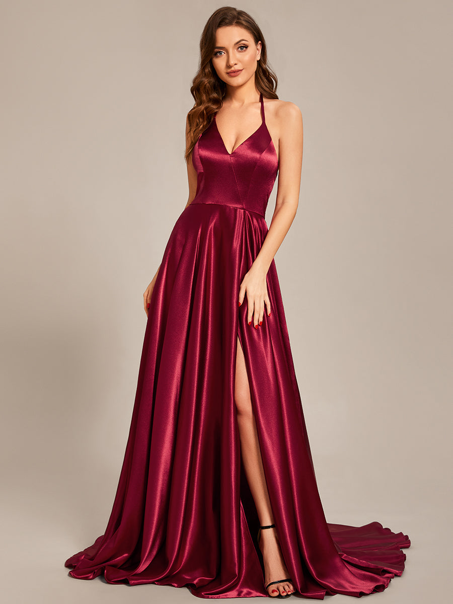 Robes de fête de Noël en satin soyeux