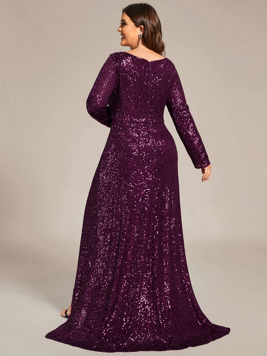 Taille personnalisée Robe de soirée Fente Haute Bodycon Asymétrique #Couleur_Violet Fonce