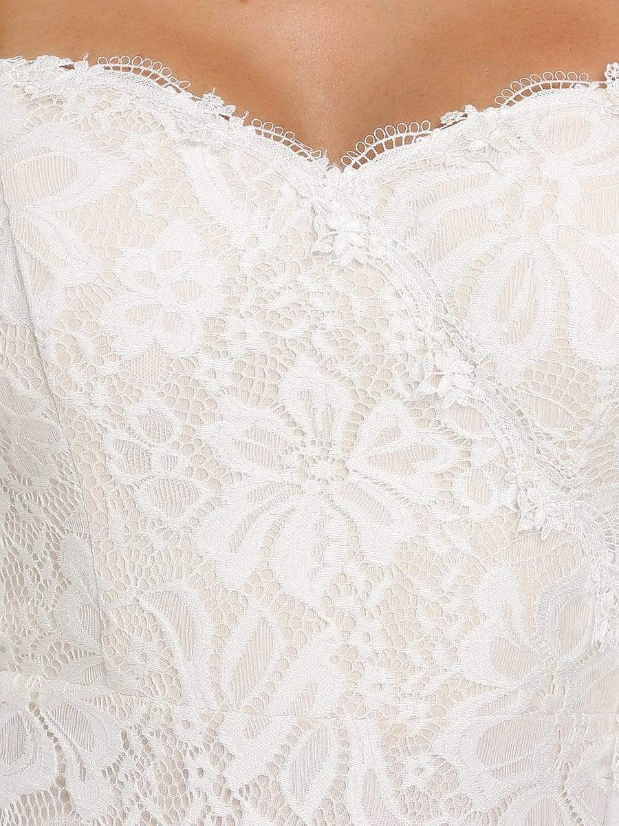 Robe de mariée sirène à bretelles spaghetti chérie #Couleur_Creme