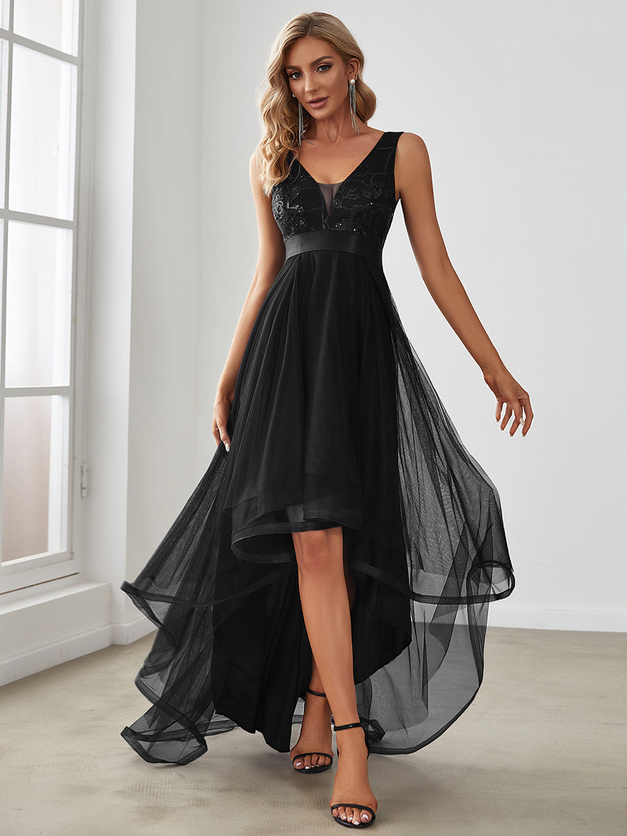 Robes de bal Tulle High Low Avec Sequin a Paillettes Ever Pretty FR