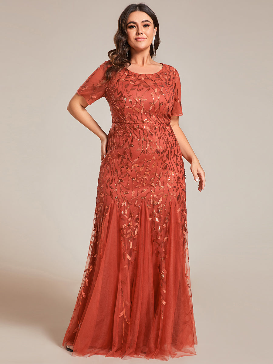 Robe de soirée Sexy Longue belle à double col en V pour femmes #Couleur_Burnt Orange