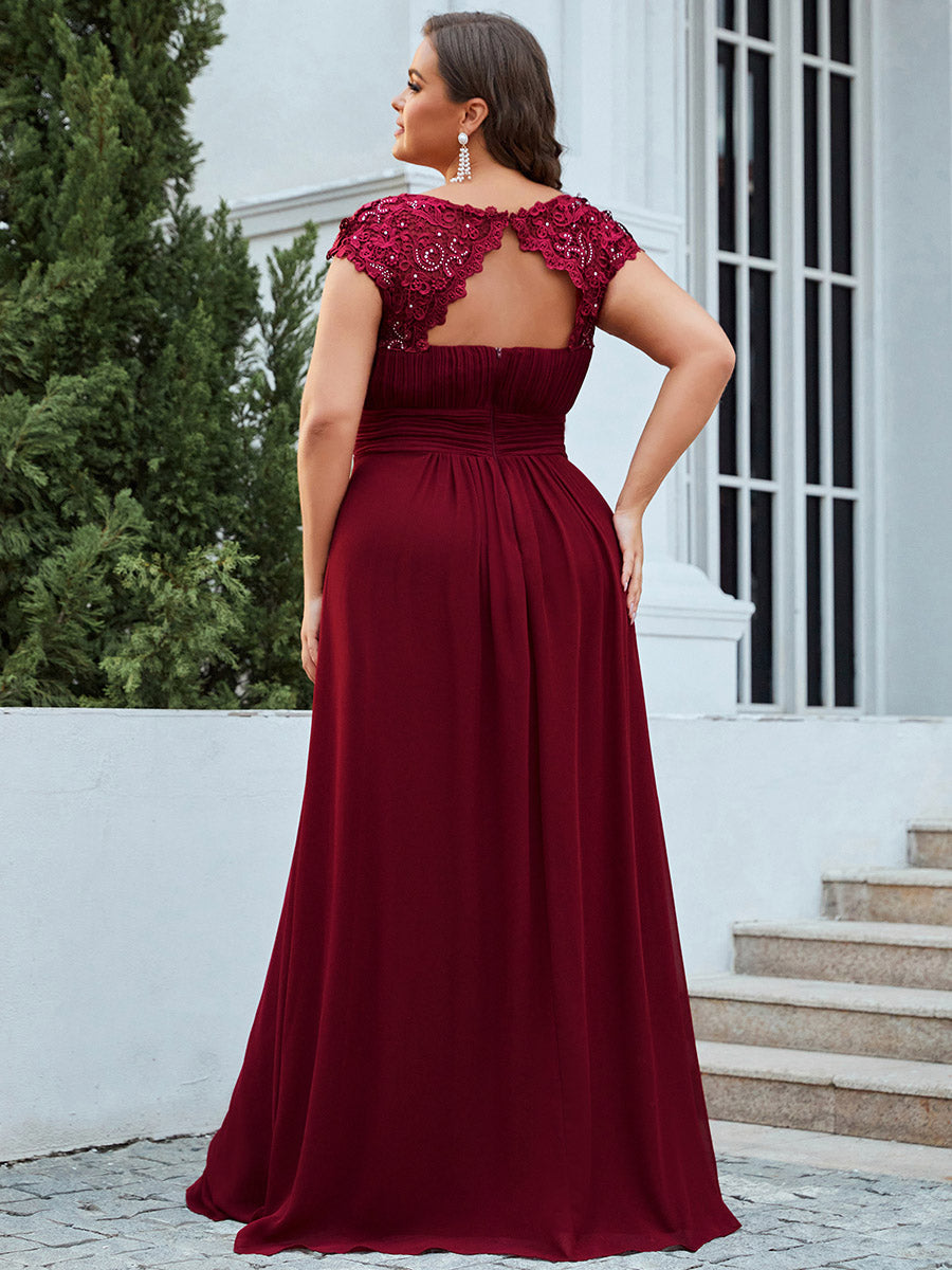 Robe mariage invitée élégante et flatteuse de grande taille #Couleur_Bordeaux