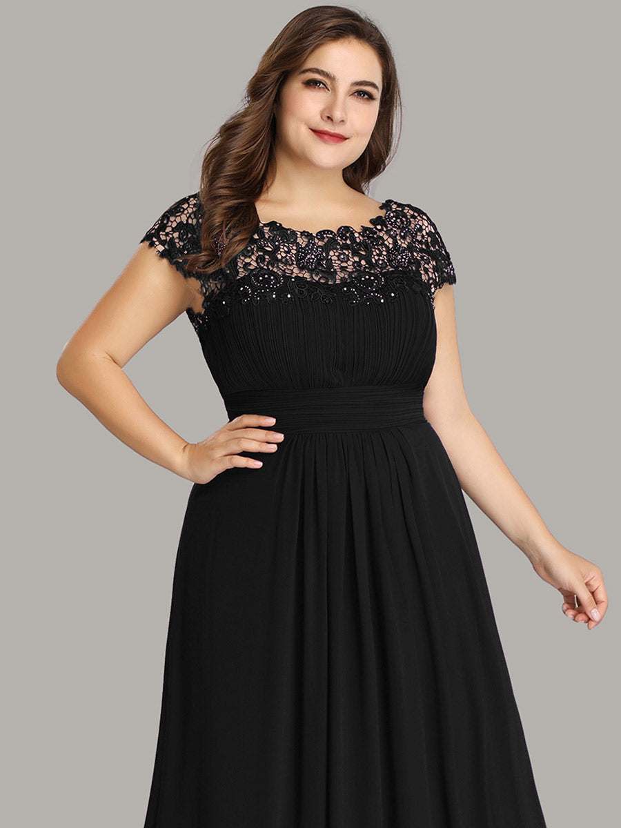 Robe de soirée élégante et flatteuse de grande taille #Couleur_Noir