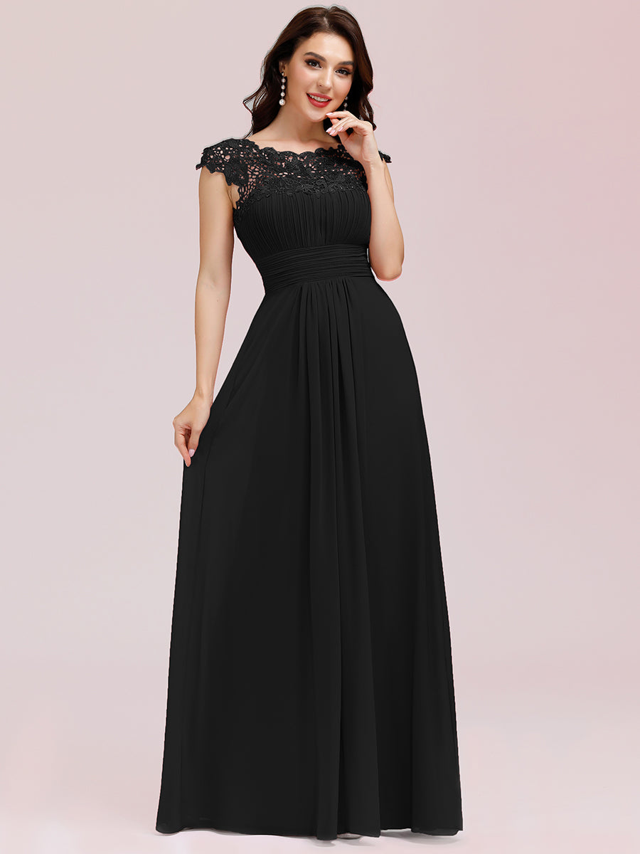 Robe mariage invitée en mousseline élégante et fluide #Couleur_Noir