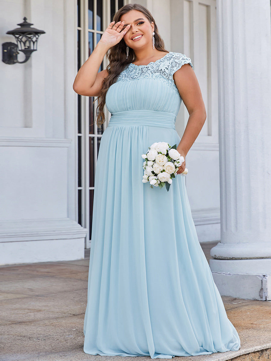 Robe mariage invitée élégante et flatteuse de grande taille #Couleur_Bleu Ciel