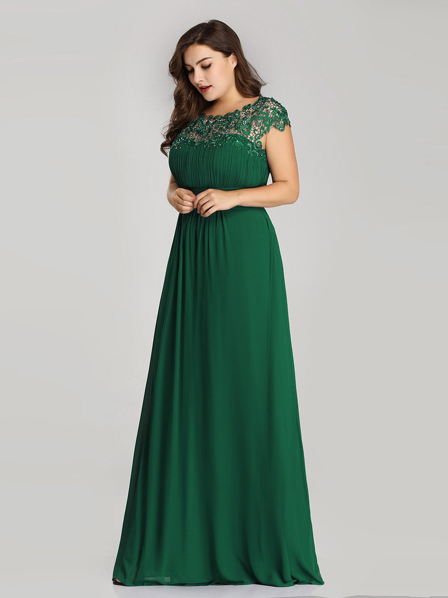 Robe de soirée élégante et flatteuse de grande taille #Couleur_Vert Fonce