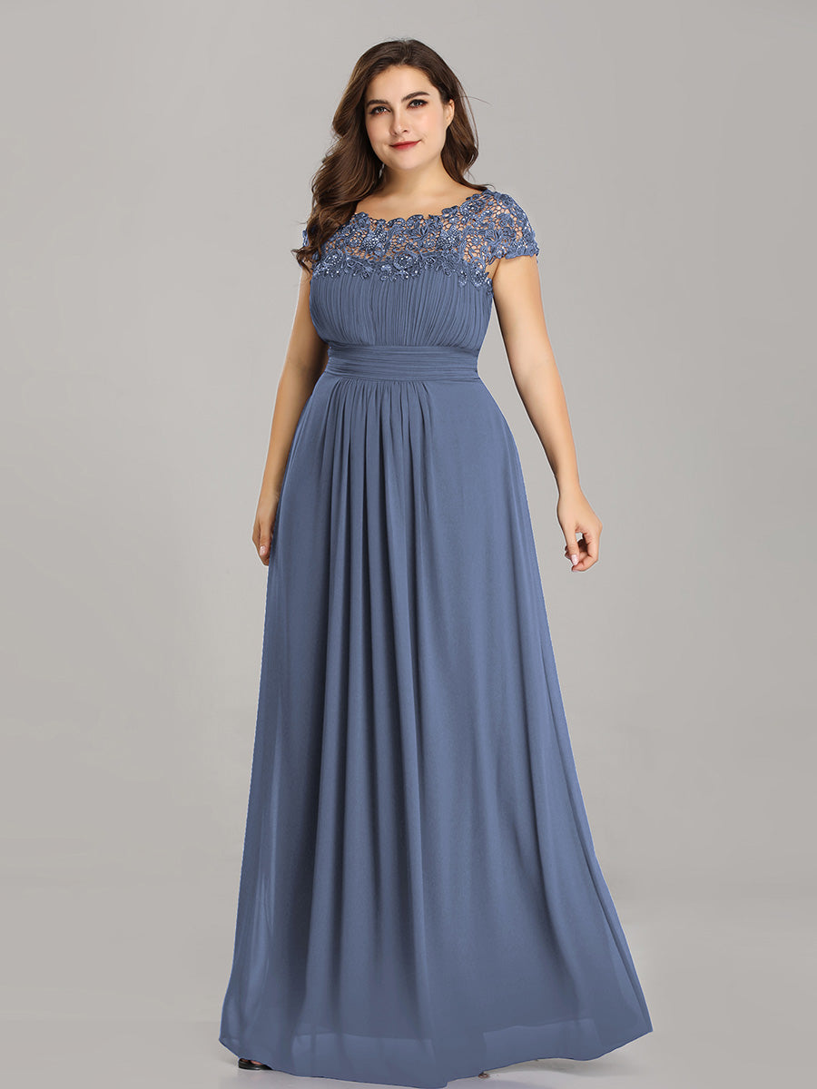 Robe mariage invitée élégante et flatteuse de grande taille #Couleur_Marine Fume