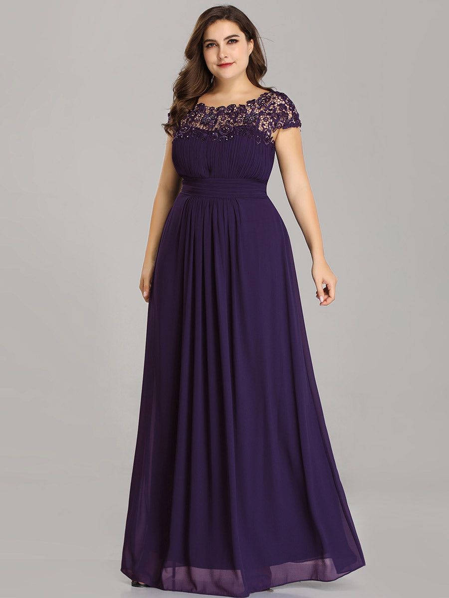 Robe de soirée élégante et flatteuse de grande taille #Couleur_Violet Fonce