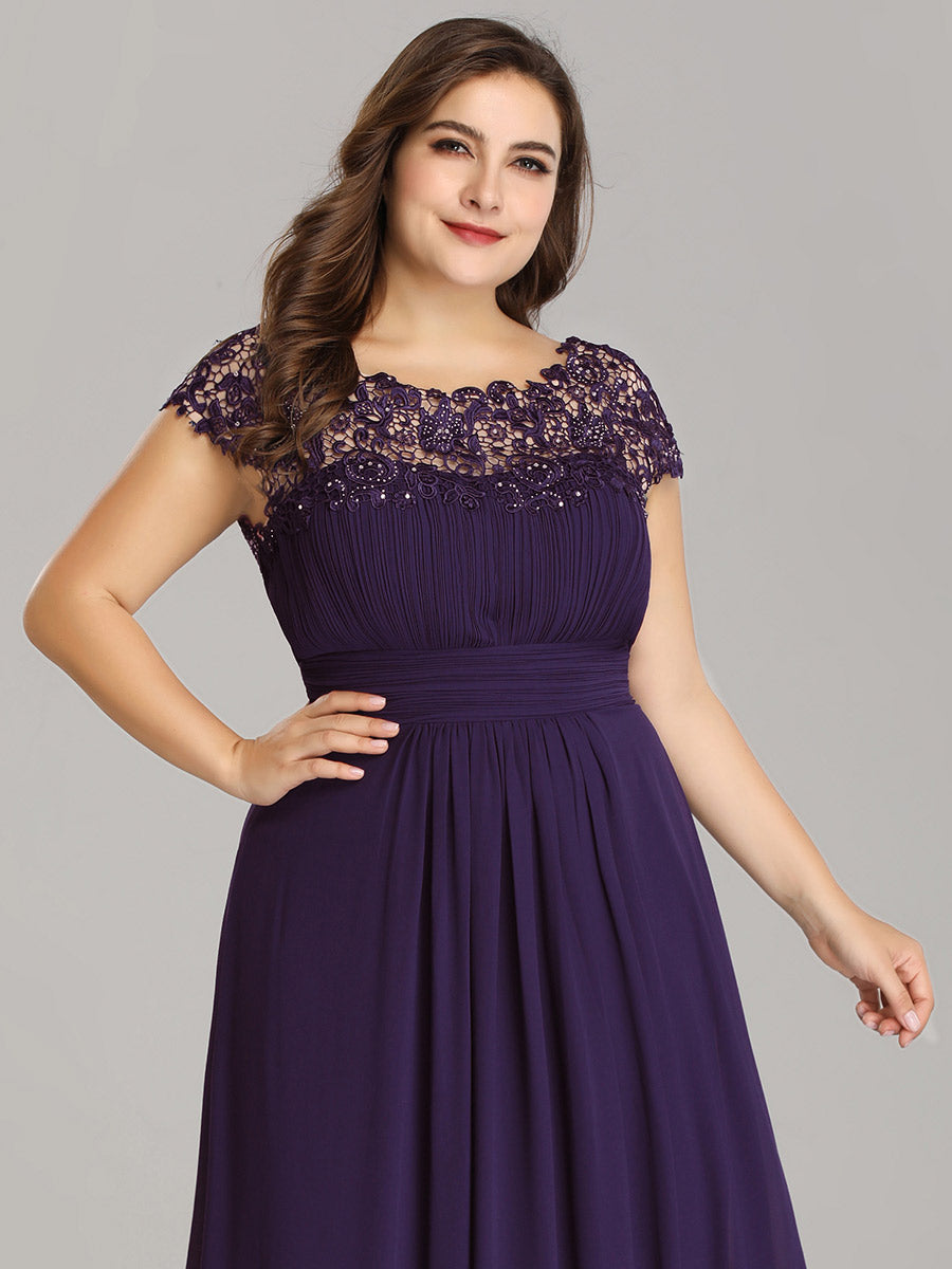 Robe de soirée élégante et flatteuse de grande taille #Couleur_Violet Fonce