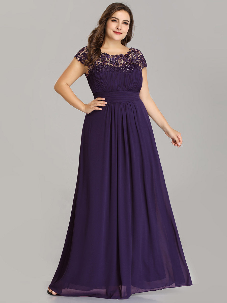 Robe mariage invitée élégante et flatteuse de grande taille #Couleur_Violet Fonce