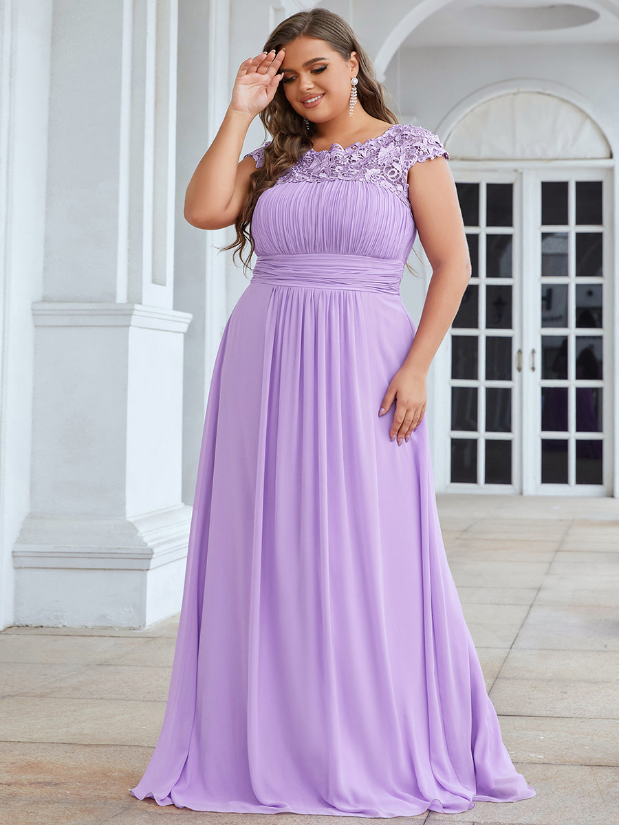 Robe de soirée élégante et flatteuse de grande taille #Couleur_Lavande