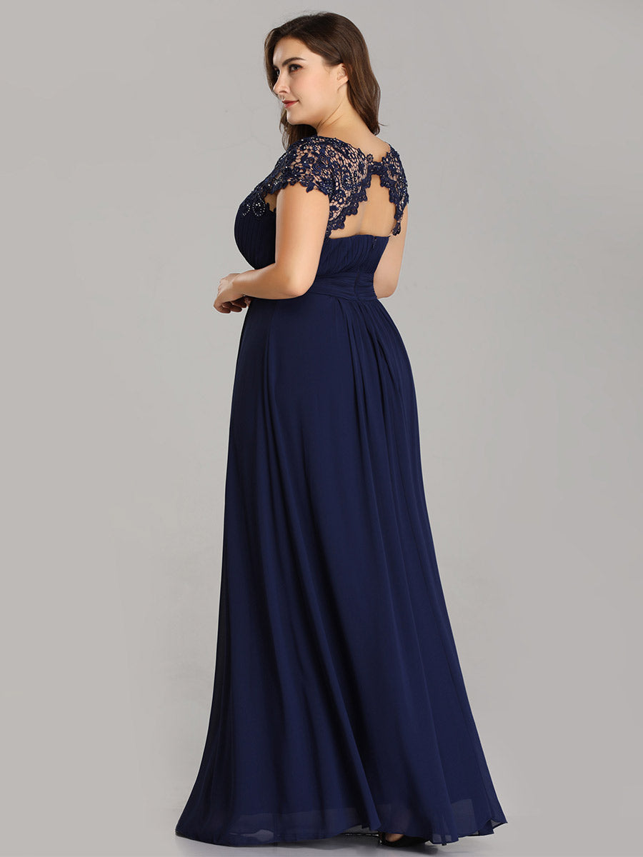 Robe mariage invitée élégante et flatteuse de grande taille #Couleur_Bleu Marine