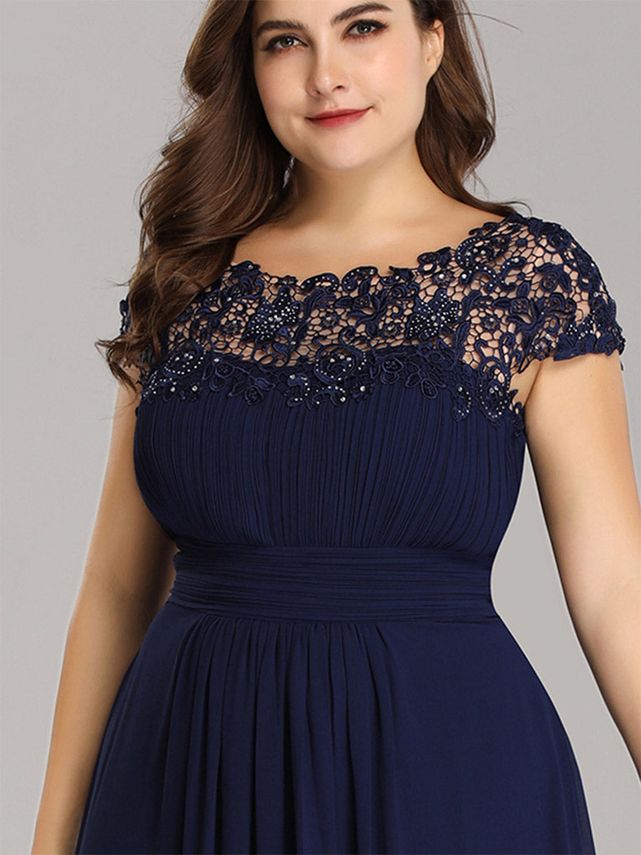 Robe de soirée élégante et flatteuse de grande taille #Couleur_Bleu Marine