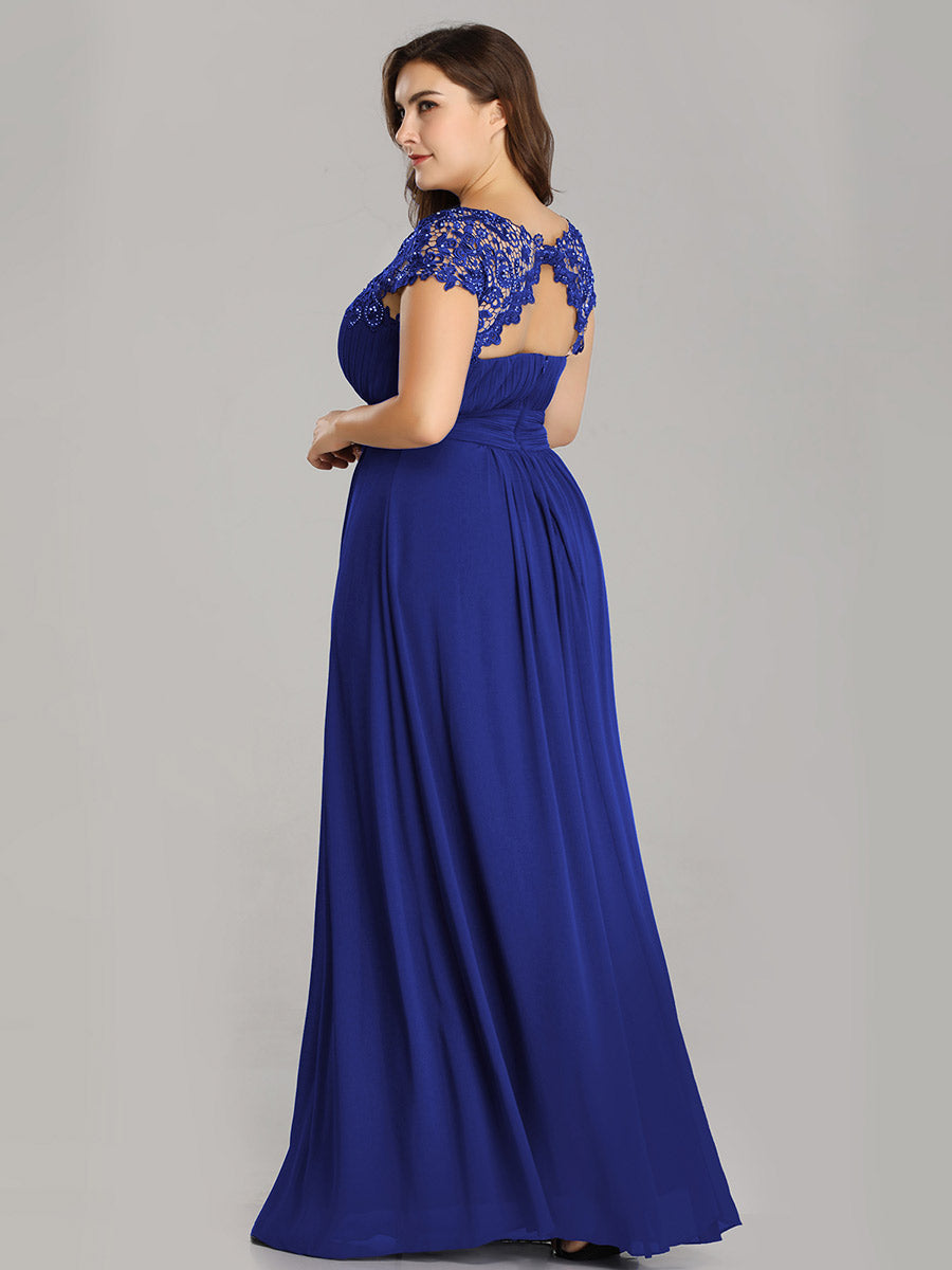 Robe mariage invitée élégante et flatteuse de grande taille #Couleur_Bleu Saphir