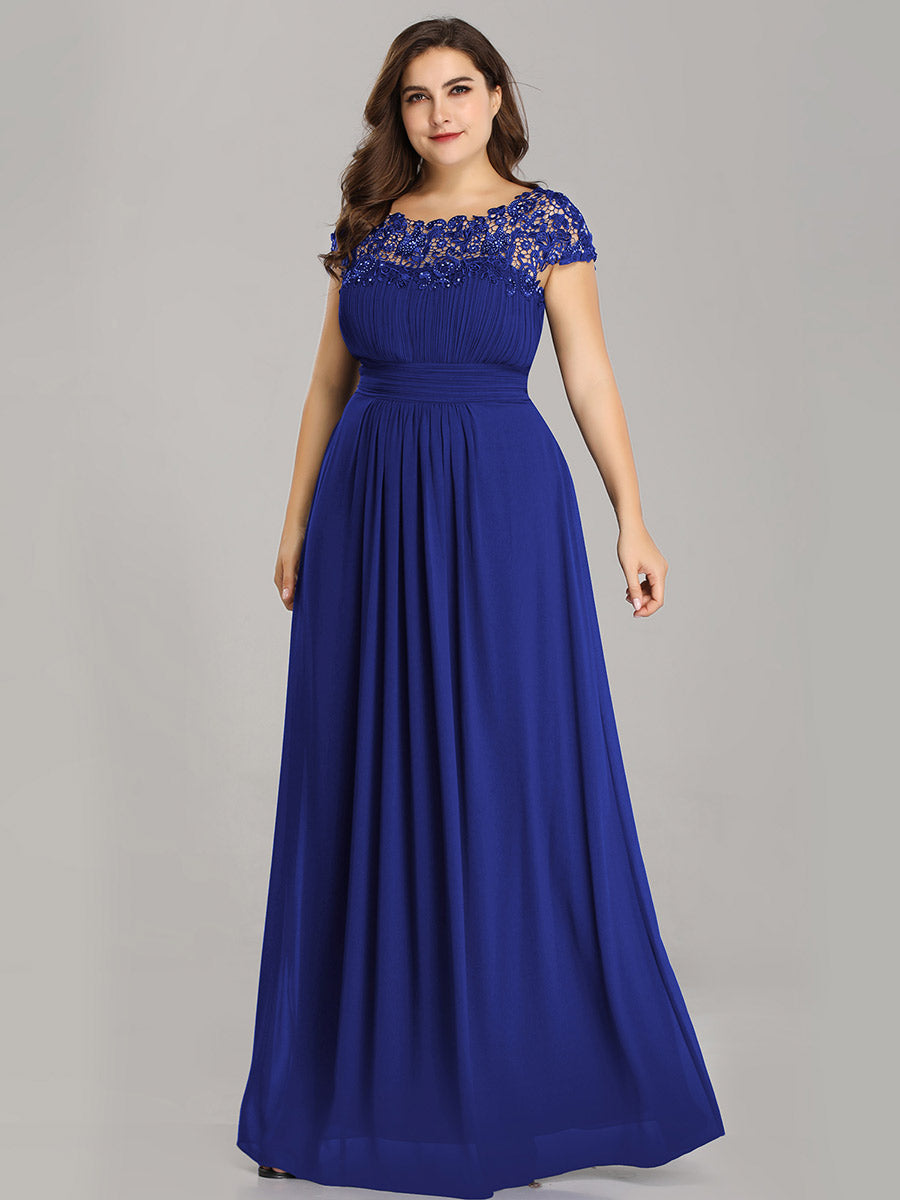 Robe mariage invitée élégante et flatteuse de grande taille #Couleur_Bleu Saphir