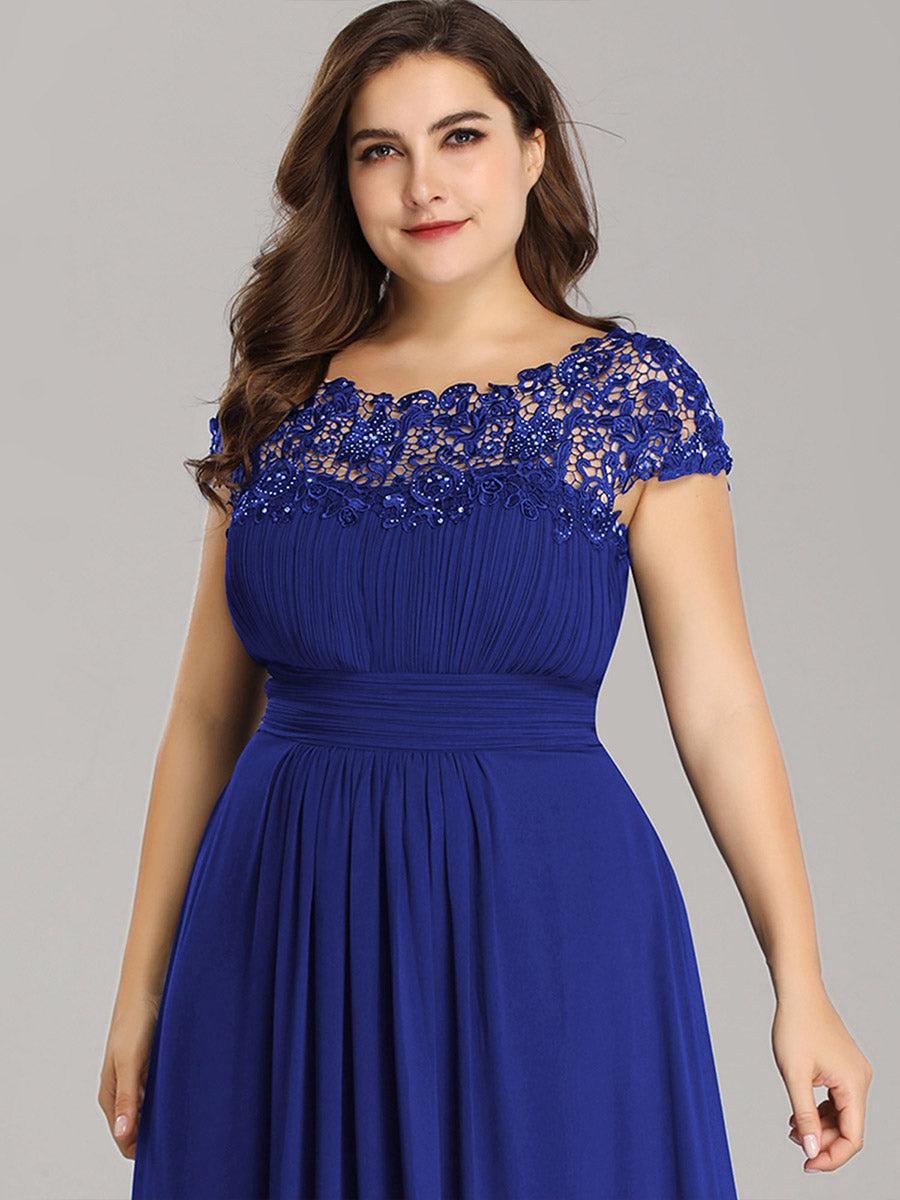 Robe mariage invitée élégante et flatteuse de grande taille #Couleur_Bleu Saphir