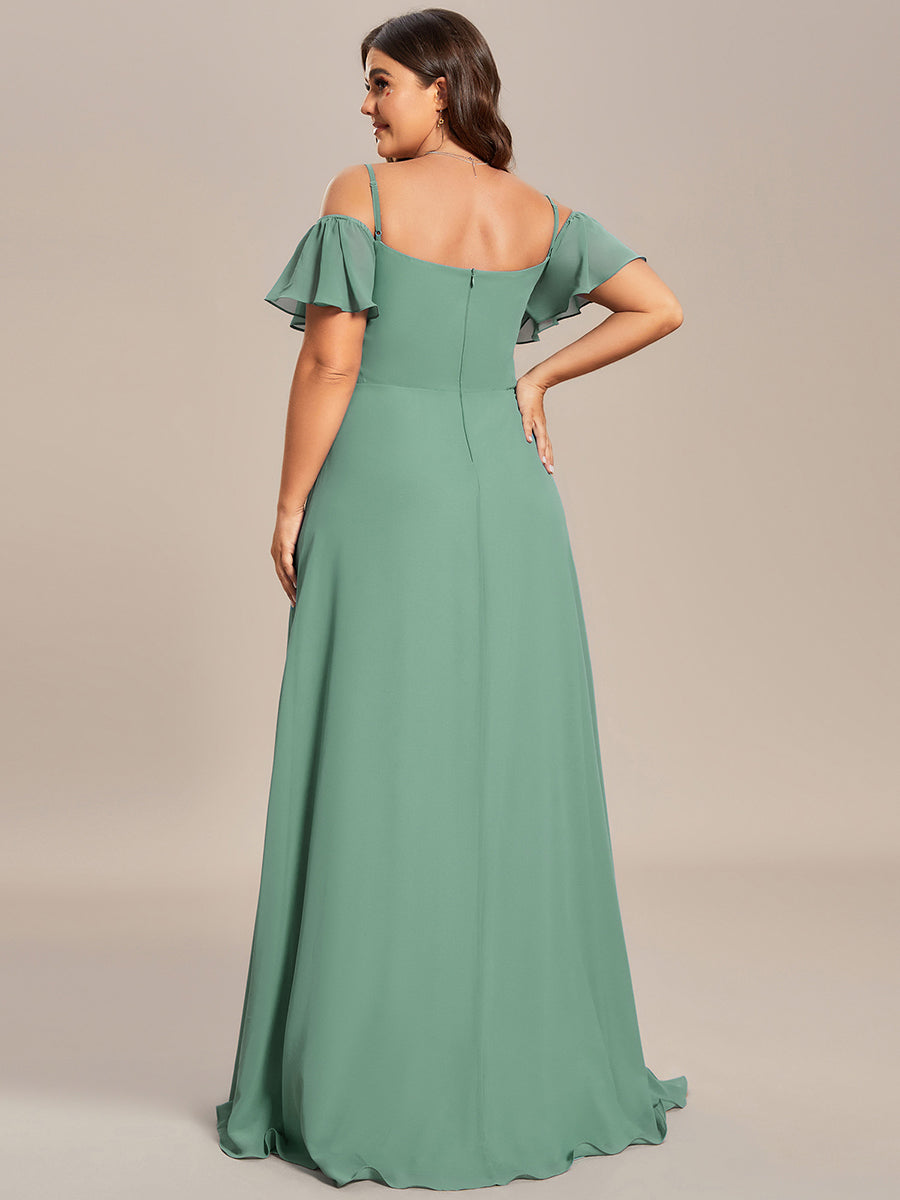 Taille personnalisée Robe de soirée sexy à épaules dénudées et à encolure en V #Couleur_Haricot Vert